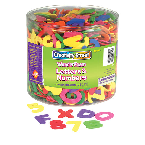 Wonderfoam Craft Tub, Letters & Numbers, Assorted Sizes, 1/2 Lb.