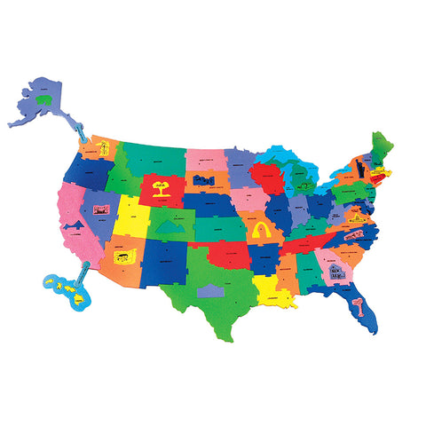 Wonderfoam Giant Usa Puzzle Map, 4' X 2-1/2', 73 Pieces
