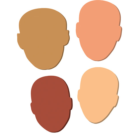 Wonderfoam Multi-Cultural Faces, 7" To 8", 24 Pieces