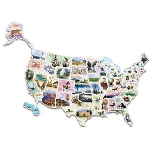 Wonderfoam Giant Puzzle, Usa Photo, 4' X 2-1/2', 57 Pieces