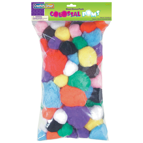 Colossal Poms, Assorted Sizes, 1 Lb.