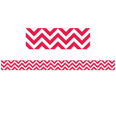 Poppy Red Chevron Border