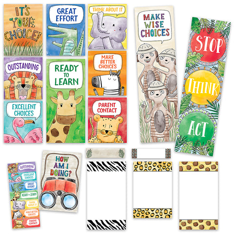 Safari Friends Behavior Clip Chart Mini Bulletin Board
