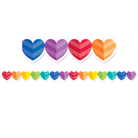 Rainbow Hearts Border, 35 Feet