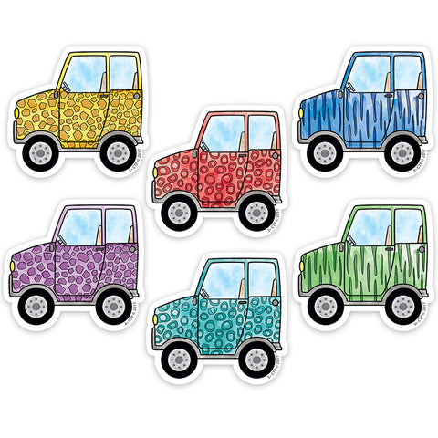 Safari Friends Off-Road Vehicles 3 Designer Cut-Outs, 36/Pack