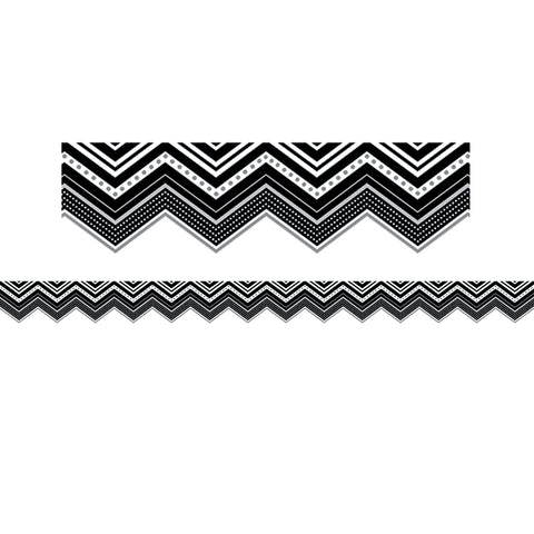 Bw Chevron Border, 35 Feet