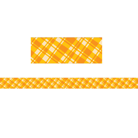 Woodland Friends Golden Plaid Border, 35 Feet
