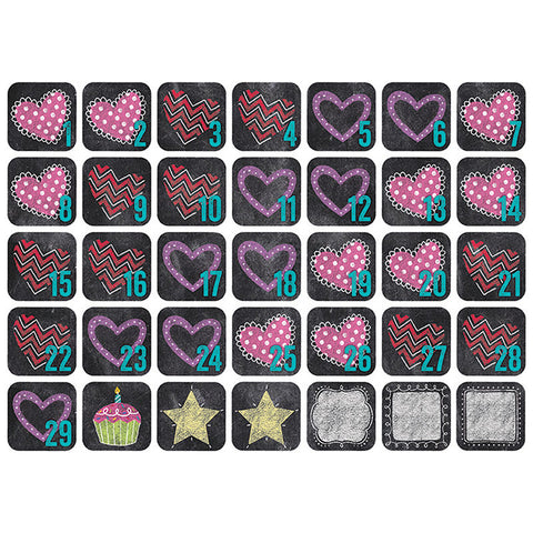 Chalk It Up! February Seasonal Calendar Days, 35/Pack