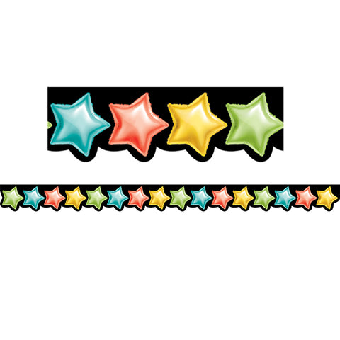 Rainbow Mylar Balloon Stars Border