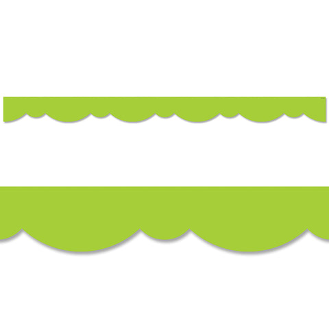 Lime Green Stylish Scallops Border, 35 Feet