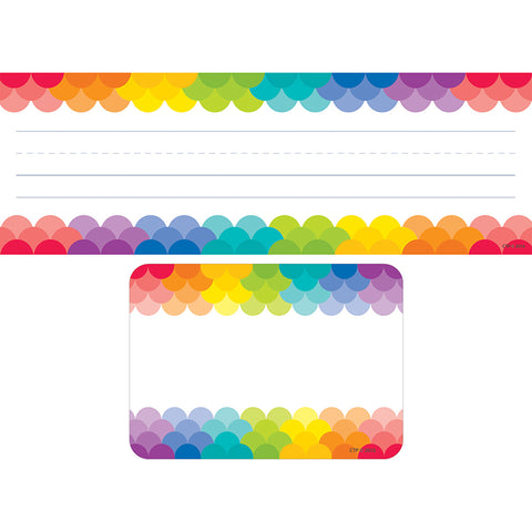 Rainbow Name Plate And Label Combo Set, 72 Pieces