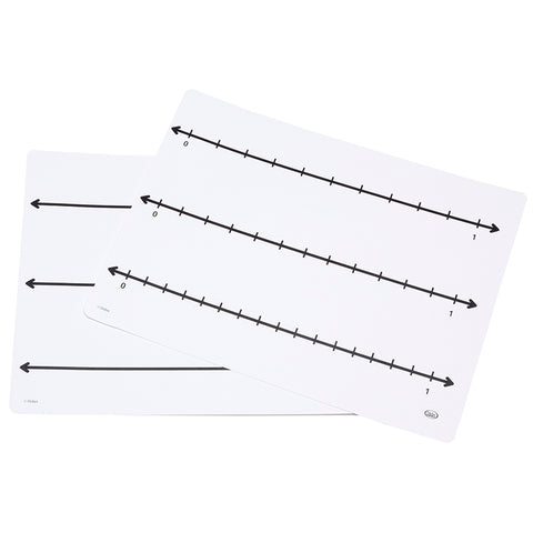 Write-On/Wipe-Off Fraction Number Line Mat, 9"W X 12"L, Pack Of 10