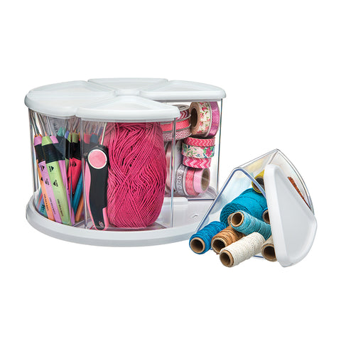Carousel Organizer, 6-Bin, White
