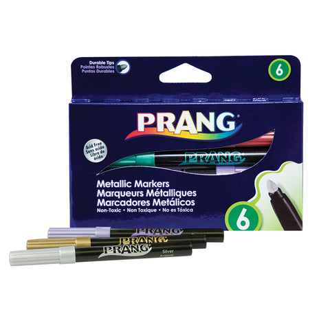 Prang Metallic Art Markers, Bullet Tip, 6 Count