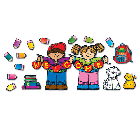 Apple Kids Welcome Bulletin Board Set