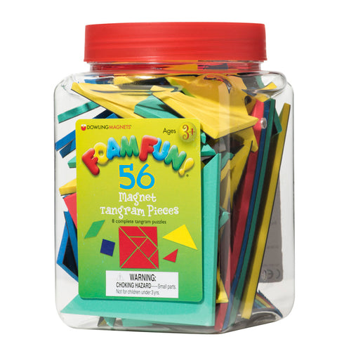 Foam Fun! Magnet Tangrams Pieces, 56/Pack