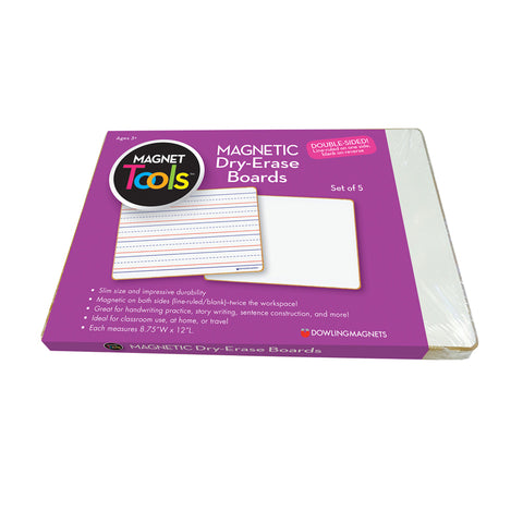 Magnetic Dry-Erase Lined & Blank Board, Set Of 5