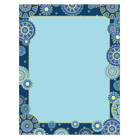 Blue Harmony -Light Blue Center Computer Paper