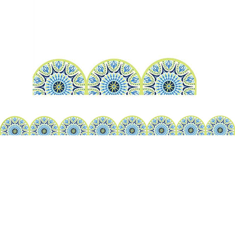 Blue Harmony - Half Mandala Deco Trim Extra Wide Die Cut