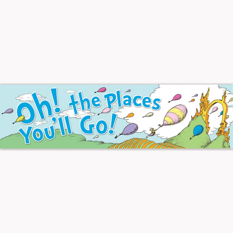 Dr. Seuss Oh The Places Balloons Classroom Banner