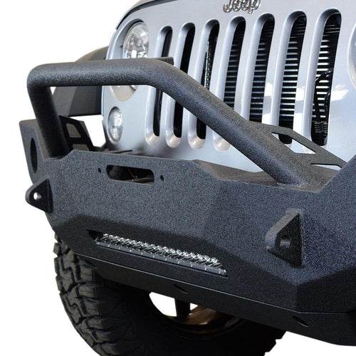 Jeep JK Front Bumper w/Fog Lights FS-18 07-18 Wrangler JK Steel Mid Length DV8 Offroad