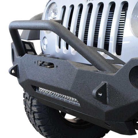 Jeep JK Front Bumper w/Fog Lights FS-19 07-18 Wrangler JK Steel Mid Length DV8 Offroad