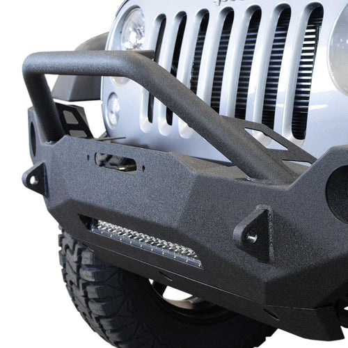 Jeep JK Front Bumper w/Fog Lights FS-19 07-18 Wrangler JK Steel Mid Length DV8 Offroad
