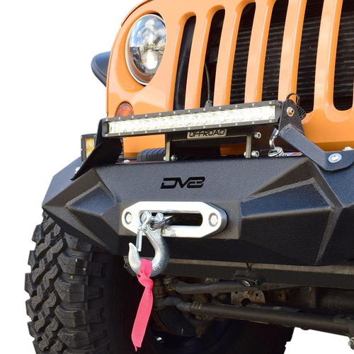 Jeep JK/JL Front Bumper w/Light Bracket Winch Plate 07-18 Wrangler JK/JL Steel Stubby DV8 Offroad