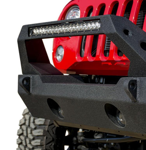 Jeep JK/JL Front Bumper Fits DV8 20 Inch Light Bar and Winch Plate 07-18 Jeep JK/JL Wrangler Steel Stubby DV8 Offroad