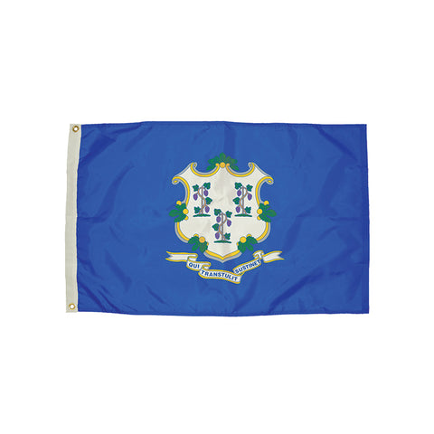 3X5' Nylon Connecticut Flag Heading & Grommets