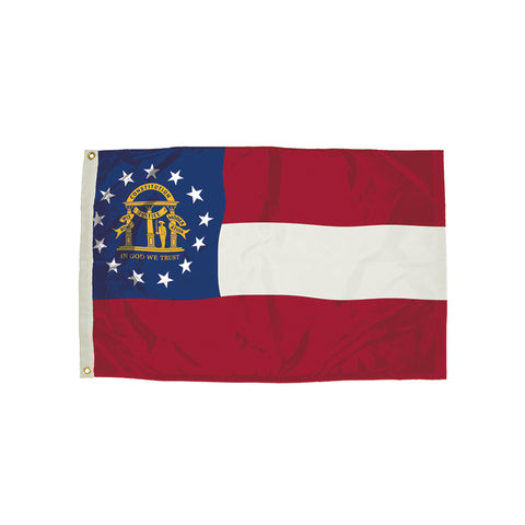 3X5' Nylon Georgia Flag Heading & Grommets
