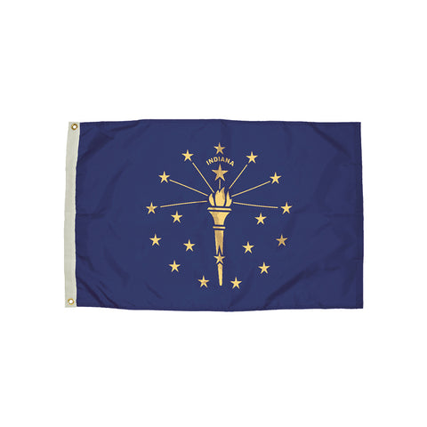 3X5' Nylon Indiana Flag Heading & Grommets