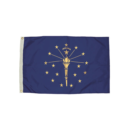 3X5' Nylon Indiana Flag Heading & Grommets