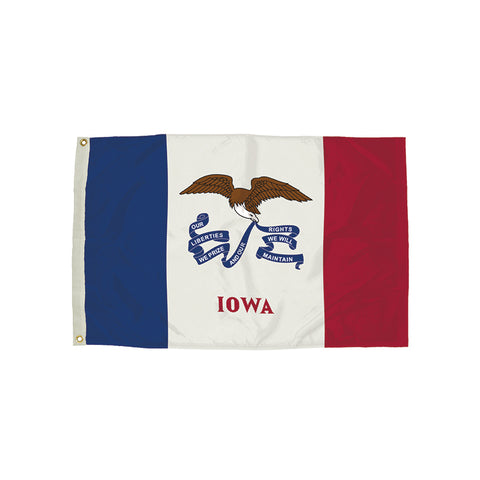 3X5' Nylon Iowa Flag Heading &amp; Grommets