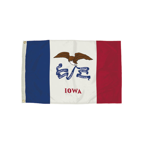 3X5' Nylon Iowa Flag Heading & Grommets