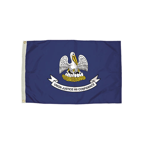 3X5' Nylon Louisiana Flag Heading & Grommets
