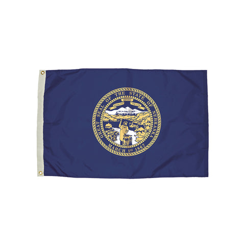 3X5' Nylon Nebraska Flag Heading & Grommets