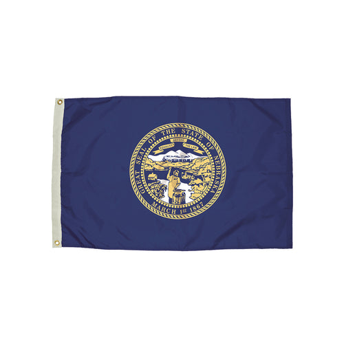 3X5' Nylon Nebraska Flag Heading & Grommets
