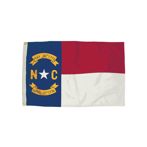 3X5' Nylon North Carolina Flag Heading & Grommets