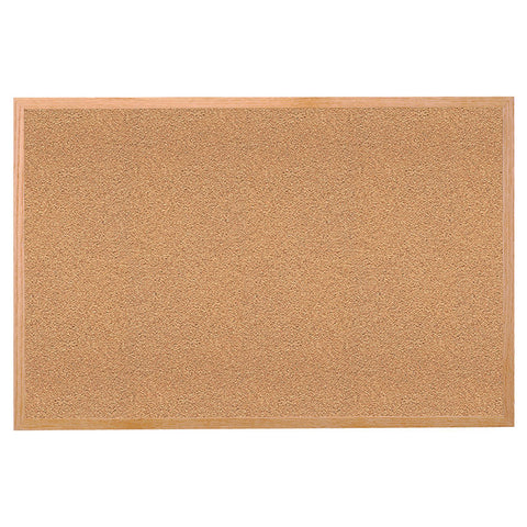 Wood Frame Cork Bulletin Board, 18" X 24"