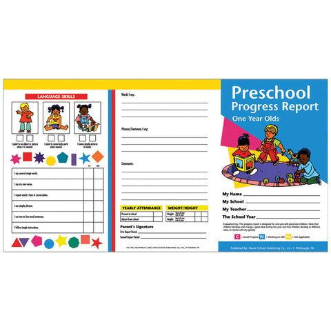 Preschool Progress Report (1 Year Olds)