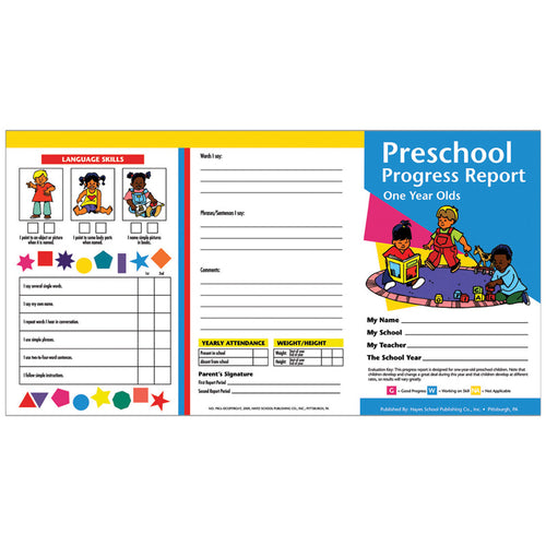 Preschool Progress Report (1 Year Olds)