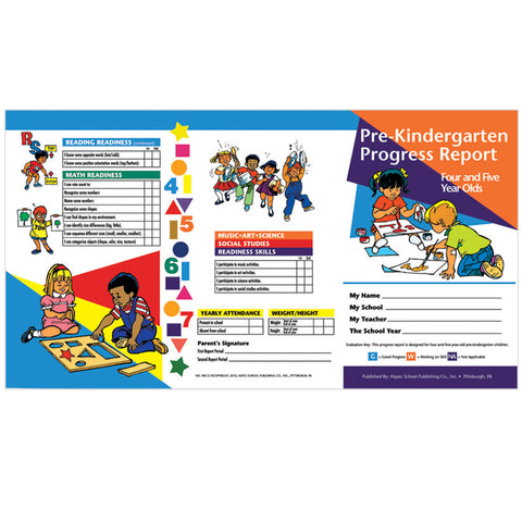 Pre-Kindergarten Progress Report (4 And 5 Year Olds)