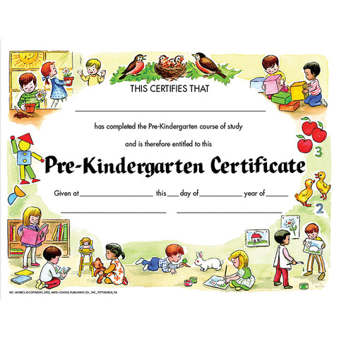Pre-Kindergarten Certificate - Va199Cl, Pack Of 30, 8.5 X 11