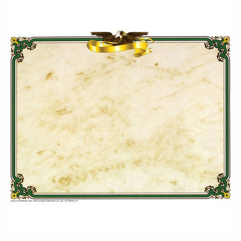 Eagle Border Certificate, 8-1/2 X 11, 50/Pkg