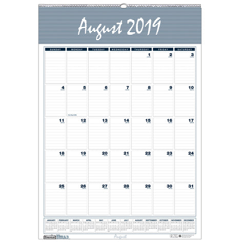 Bar Harbor Academic Wall Calendar, 31.25L X 22W
