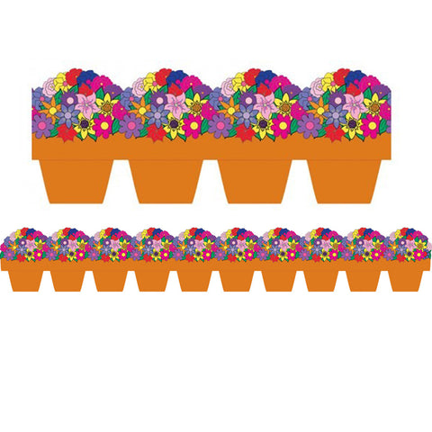 Flower Pot Die Cut Border