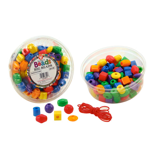 Bucket O' Beads, Big Beads With Lacing Lanyard, 16 Oz. Opaque Assortment