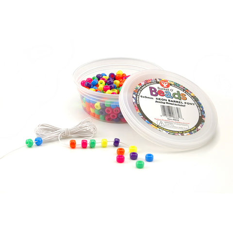 Bucket O™ Beads, Neon Barrel, 6 X 9 Mm, 375/Pkg