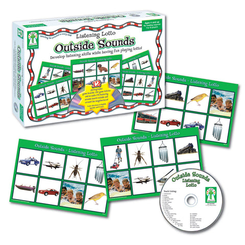 Listening Lotto: Outside Sounds Board Game, Grade Pk-1